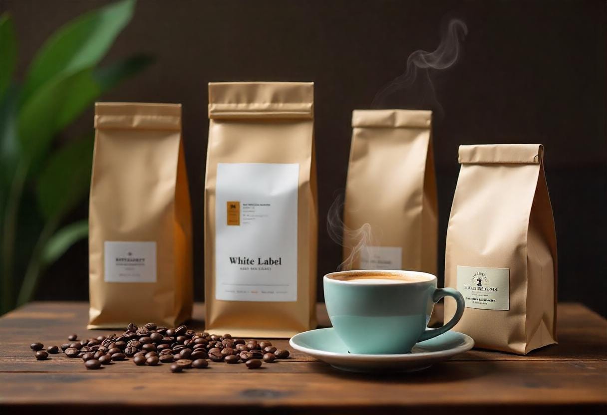 A moodboard showing brand identity development for a coffee brand